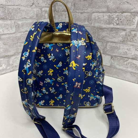 Disney Parks Walt Disney World 50th Anniversary Blue Loungefly Mini Backpack Bag main image 7